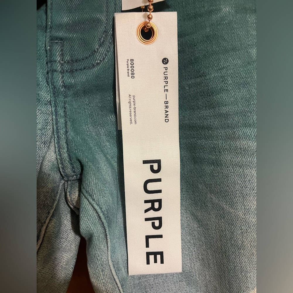 Purple brand coated diagonal light indigo/multicolor Men's Jeans with tags 30 - Picture 7 of 13